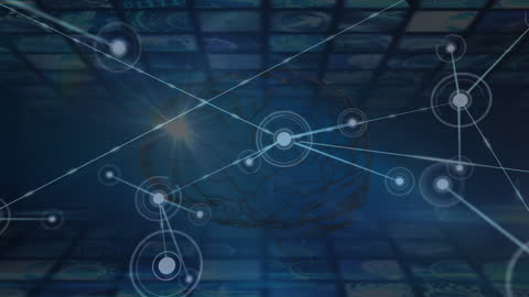 Digital Network Connections in Futuristic Virtual Space