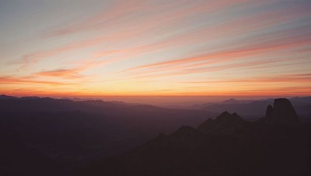 Peaceful Mountain Landscape at Twilight with Pastel Sky