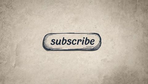 Vintage hand-drawn subscribe button on aged parchment for newsletter, blog and social media