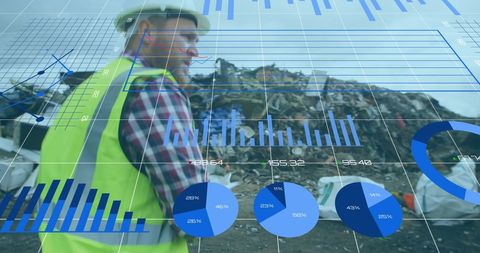 Environmental Engineer Analyzing Recycling Plant Performance Data