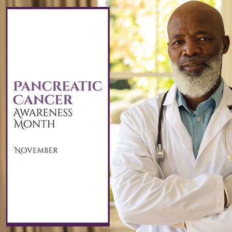 Pancreatic Cancer Awareness Month with African American Doctor - Download Free Stock Templates Pikwizard.com