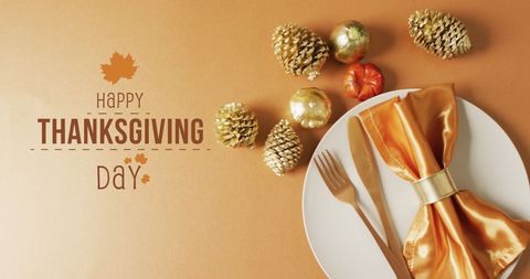 Elegant Thanksgiving Dinner Setting with Festive Decorations