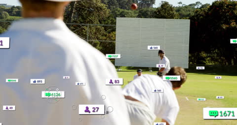 Cricketers Analyzing Social Media in Sports Field