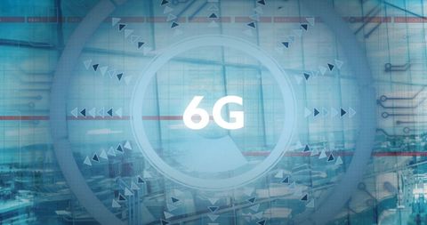 Futuristic 6G Technology Interface Over Cityscape