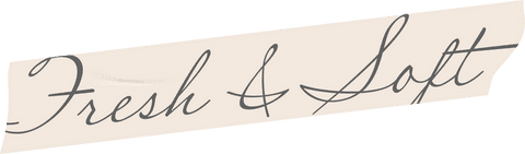 Transparent beige scalloped banner with fresh & soft script