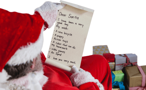transparent santa claus reading christmas wish list letter - Download Free Stock Videos Pikwizard.com