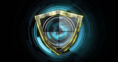 Digital Shield Emblem with Technological Interface Design - Download Free Stock Images Pikwizard.com