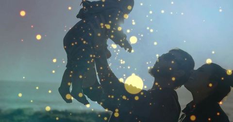 Parent Bond with Baby at Sunset Beach Celebration