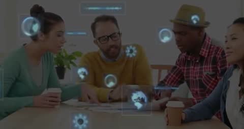 Dynamic Team Collaborating on Innovative Business Solutions