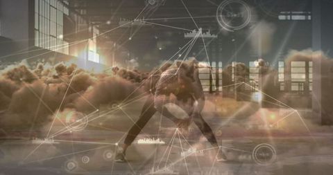 Abstract sports technology: athlete training amidst digital data