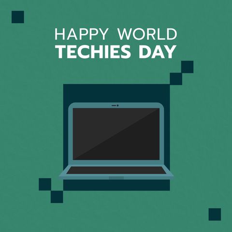 world techies day digital celebration laptop graphic - Download Free Stock Templates Pikwizard.com