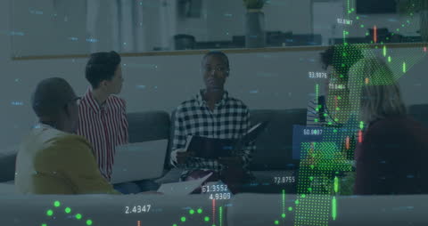 Diverse Team Collaborating on Financial Equations