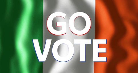 Go vote on italian tricolor flag — bold civic election poster for voter turnout
