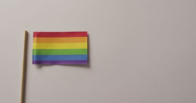 Close up of rainbow flag of pride on gray background - Download Free Stock Photos Pikwizard.com