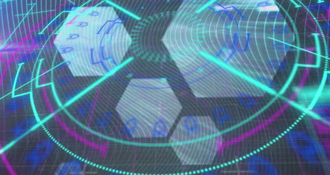 Futuristic Digital Interface with Hexagonal Elements