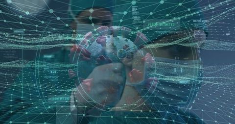 Researchers Analyzing Coronavirus Hologram in Advanced Laboratory - Download Free Stock Images Pikwizard.com
