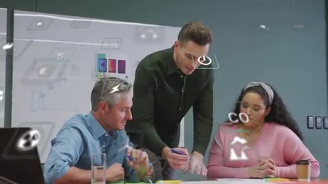 Business Team Collaborating on Digital Strategy Solutions