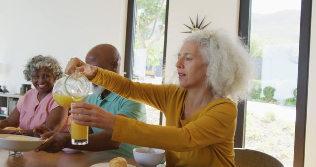 Older Adults Enjoying Breakfast Together at Home - Download Free Stock Images Pikwizard.com