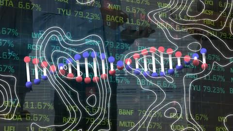 Digital DNA Concept with Mixed Metrics Visualization