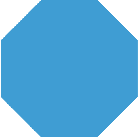 Transparent blue hexagon sign with copy space