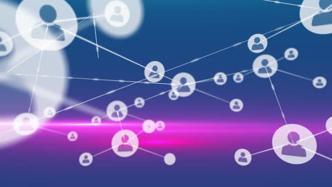 Digital Network Icons with Global Connectivity Interface
