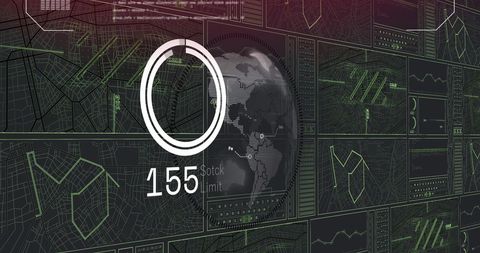 Futuristic Digital Interface with Global Technology Graphics - Download Free Stock Images Pikwizard.com