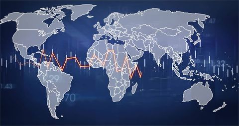 Digital Data Processing on World Map Highlighting Global Connections - Download Free Stock Images Pikwizard.com