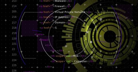 Cybersecurity Interface with Data Networks and Code - Download Free Stock Images Pikwizard.com