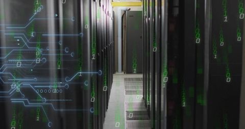 Advanced Data Servers with Digital Binary Overlay Concept - Download Free Stock Images Pikwizard.com