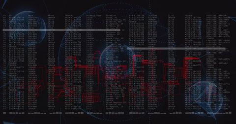 Neon Cyber Skull Overlaid on Code and Circuitry for Cybersecurity Threat Concept Warning