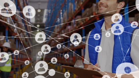 Warehouse Connections Animation with Focus on Networking