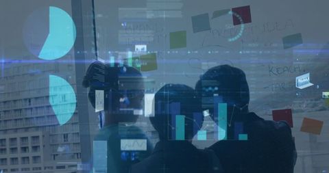 Business Team Analyzing Financial Data with Digital Technology Overlay - Download Free Stock Images Pikwizard.com