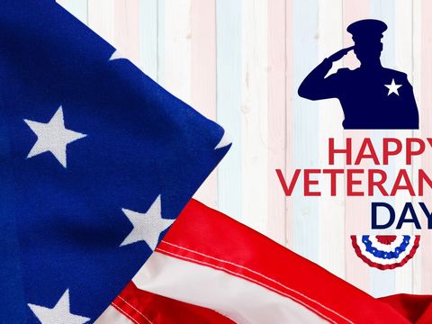 Patriotic Tribute with American Flag and Saluting Soldier for Veteran's Day - Download Free Stock Templates Pikwizard.com