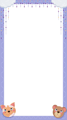 transparent purple frame with playful cat and bear design - Download Free Stock Videos Pikwizard.com