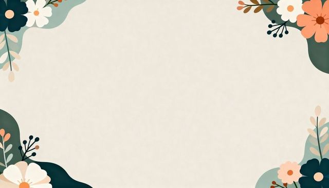 Pastel floral corner frame on parchment panel for invitation or stationery layout