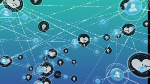 Digital Network Connections with Business and Technology Icons