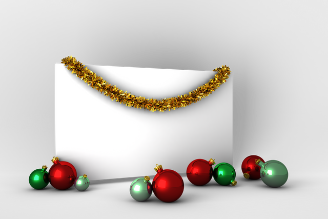 Transparent Holiday Greeting Card with Festive Christmas Ornaments and Garland - Download Free Stock Videos Pikwizard.com