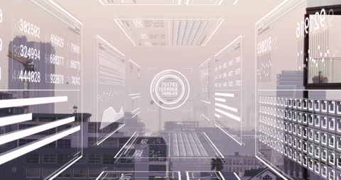 Animation of Digital Data Overlaid in Busy Warehouse Scene