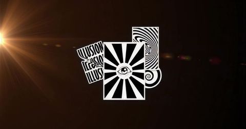 Floating Optical Illusion Cards with Lens Flare Effects