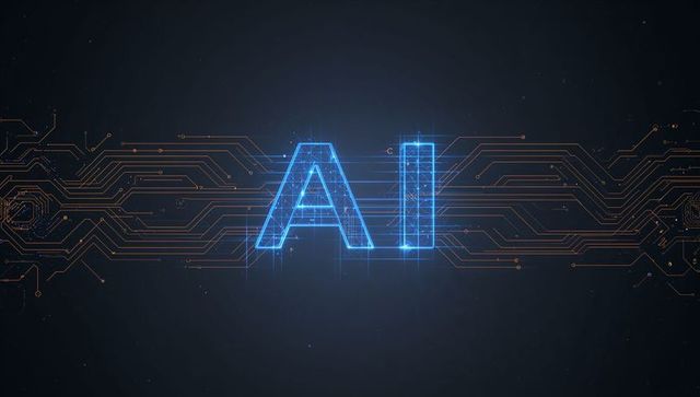 Futuristic AI glowing frame on dark digital cyber background