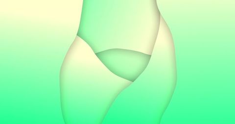 Abstract green gradient waves in continuous motion