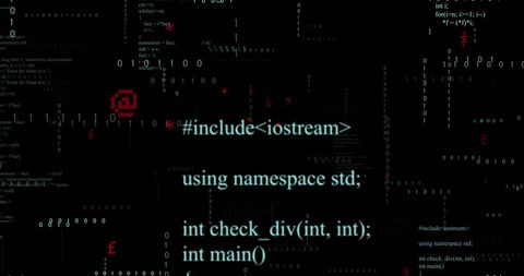 Binary Code Overlays on Black Background Symbolizing Digital Data Processing - Download Free Stock Images Pikwizard.com