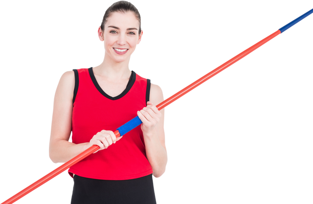 Female Athlete Holding Javelin Transparent Background - Download Free Stock Videos Pikwizard.com