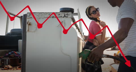 Refueling with Graph Overlay Illustrating Fuel Trends