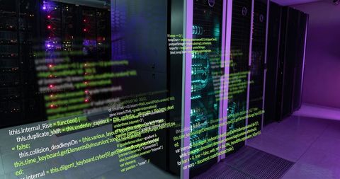 Digital Data Coding in a Secure Server Room Environment - Download Free Stock Images Pikwizard.com
