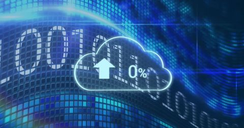 Cloud Upload Technology with Data Code Overlay - Download Free Stock Images Pikwizard.com