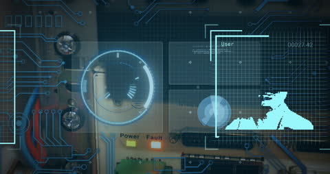 Futuristic Digital Interface Wallpaper with Tech Elements