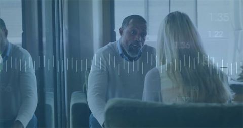 Digital Finance Analysis with Diverse Business Professionals in Modern Office