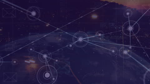 Global Network Connections Concept with Data Integration