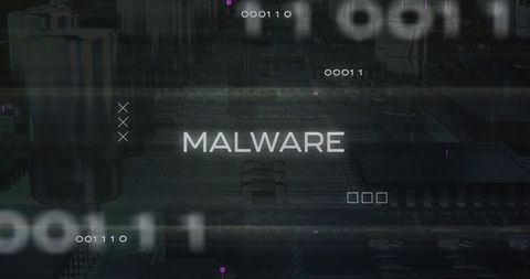 Malware Warning on Digital Screen with Binary and Code - Download Free Stock Images Pikwizard.com